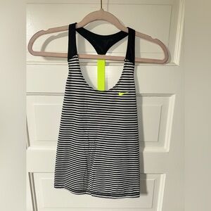 Nike Women's Striped Tank Top with Neon Accent